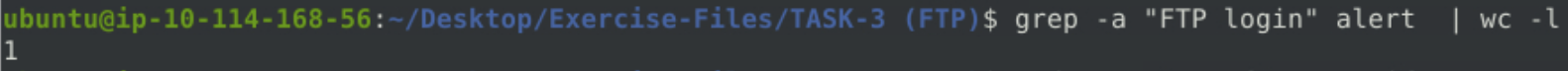grep on the alert file returns the number of matched alerts